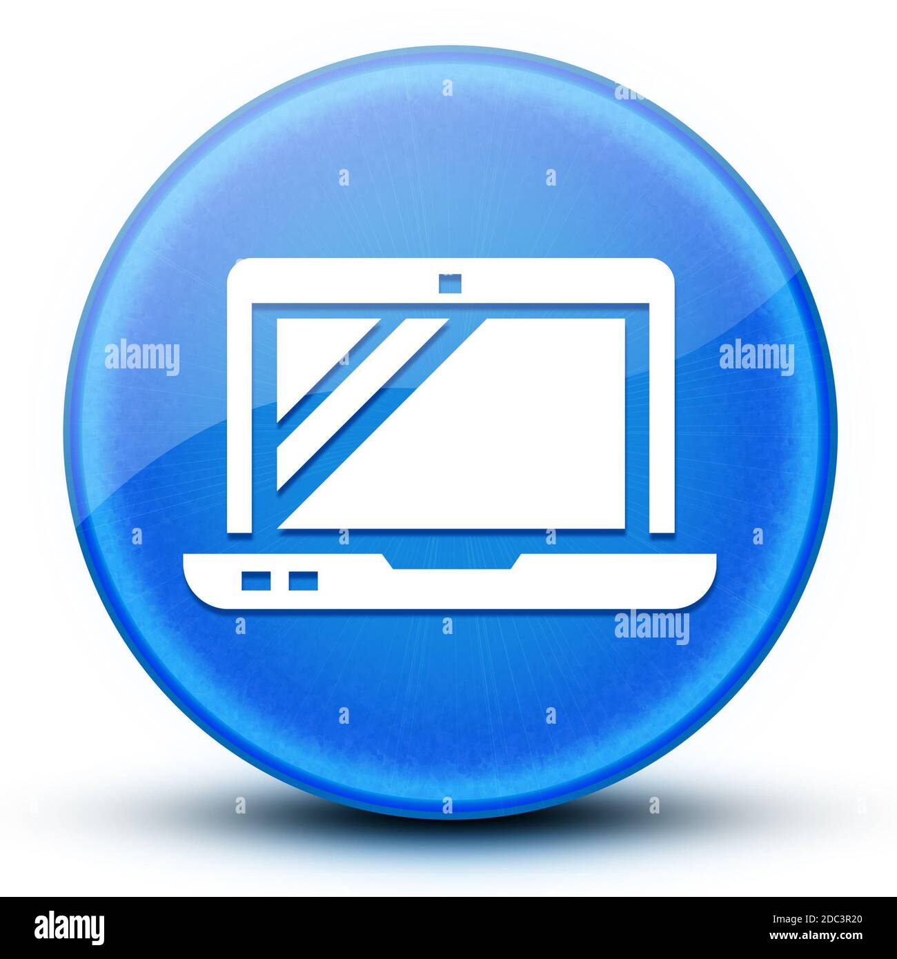 Technical skill eyeball glossy blue round button abstract illustration Stock Photo