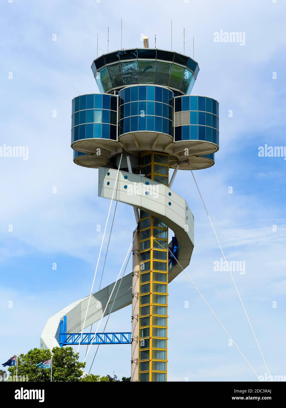 Air Traffic Control Tower of Sydney International Airport. ATC Tower of SYD Kingsford Smith / Mascot Airport in Australia. Stock Photo