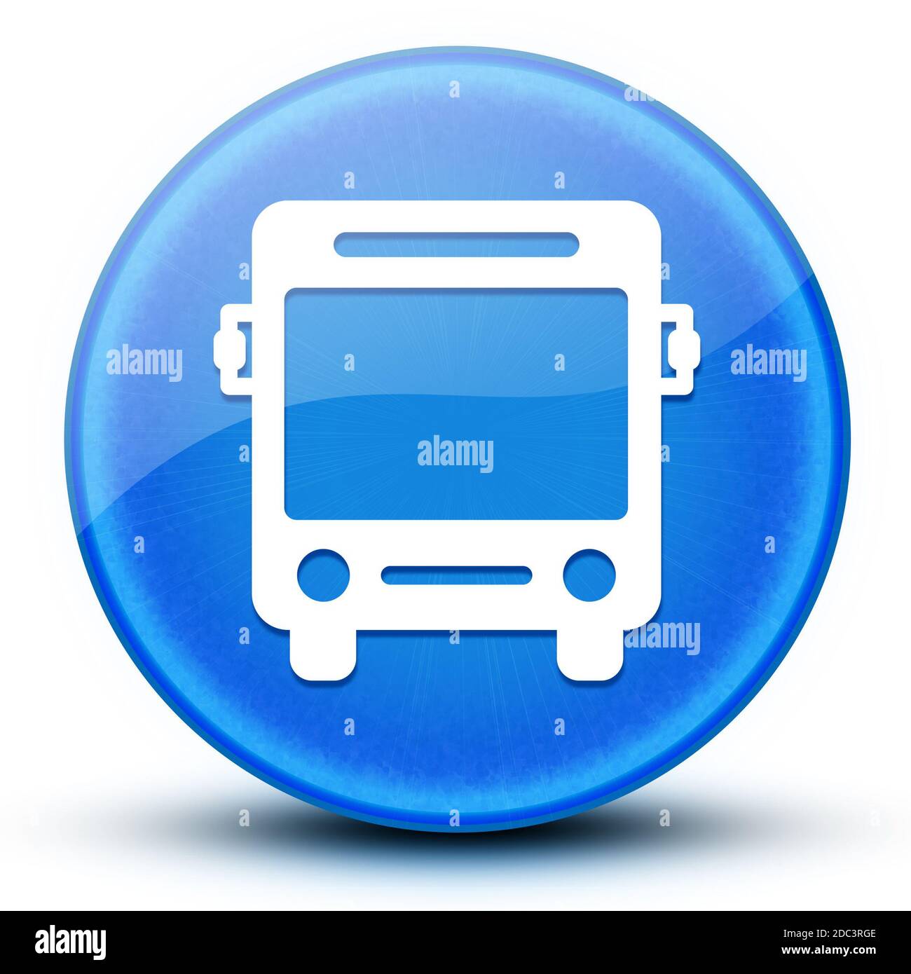 Bus eyeball glossy blue round button abstract illustration Stock Photo ...