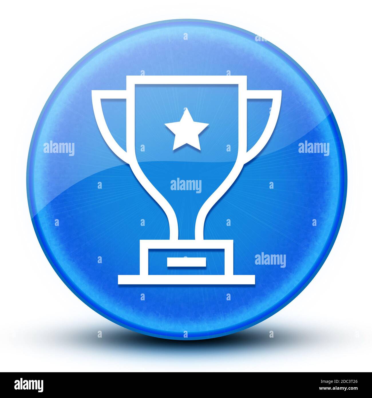 Trophy eyeball glossy blue round button abstract illustration Stock