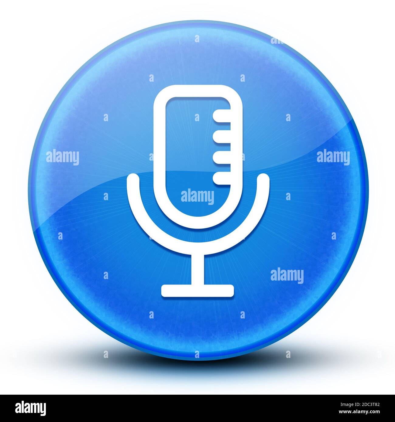 Microphone eyeball glossy blue round button abstract illustration Stock ...