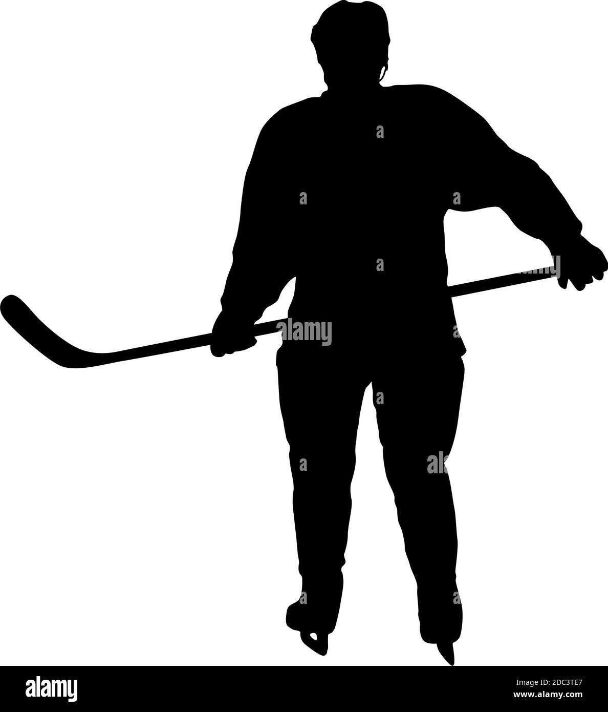 Silhouette of hockey player on white background Stock Vector Image ...