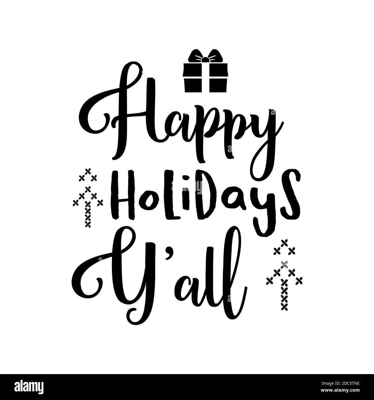 Christmas lettering quote. Silhouette calligraphy poster with quote ...