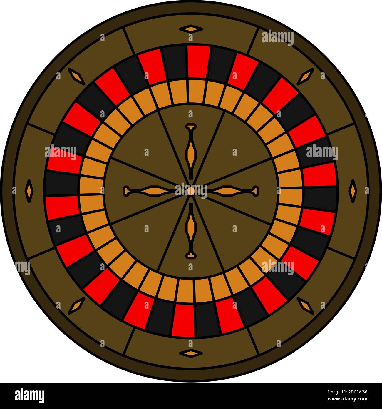 Roulette Wheel Icon. Editable Outline With Color Fill Design. Vector