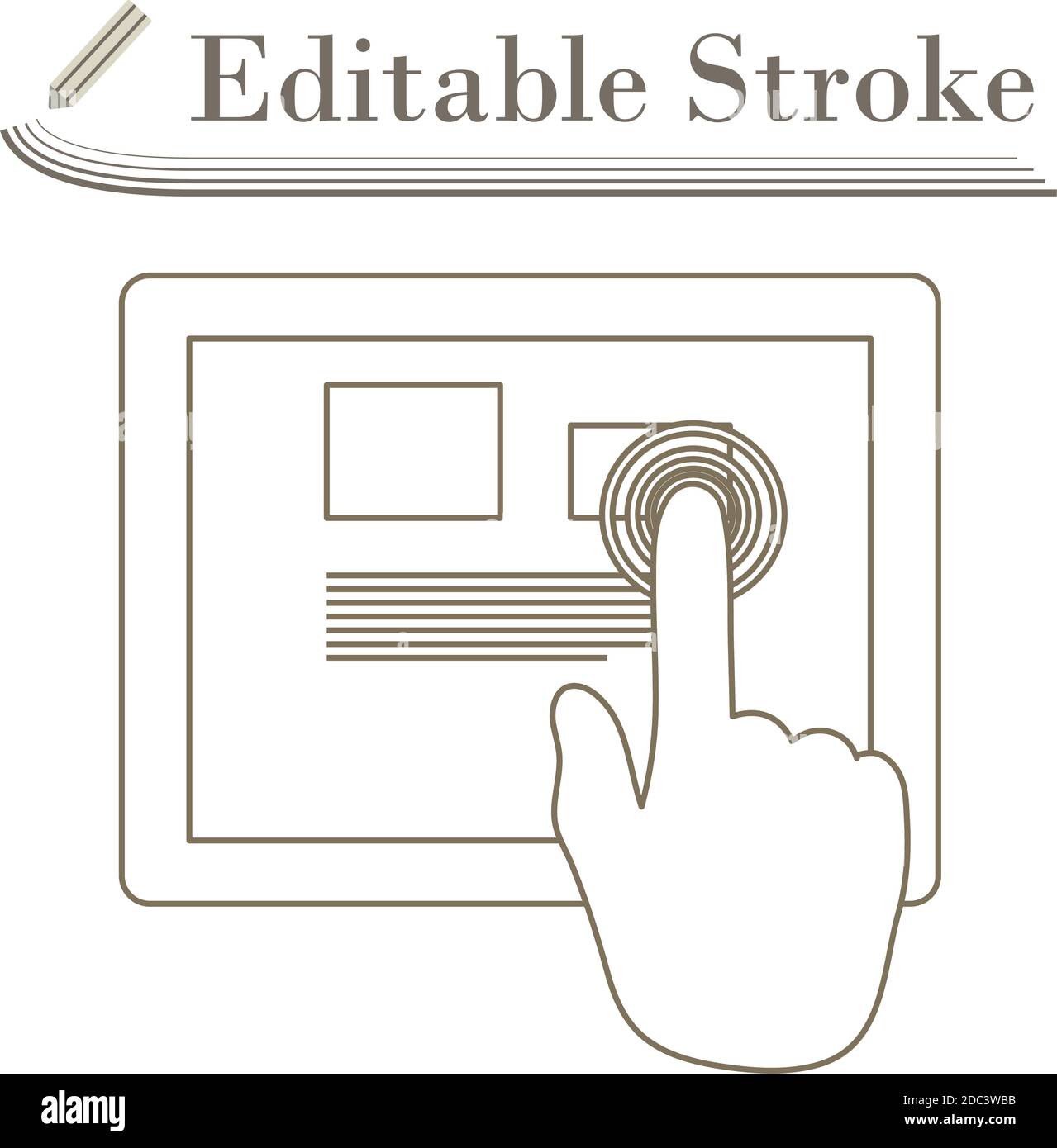 Tablet Icon. Editable Stroke Simple Design. Vector Illustration. Stock Vector