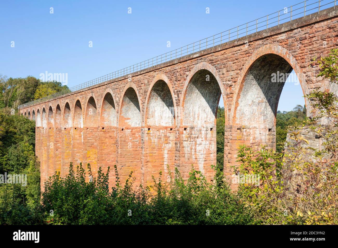 The Leaderfoot Viaduct over River Tweed Ravenswood near Melrose Scottish Borders Scotland UK GB Europe also known as the Drygrange Viaduct Stock Photo
