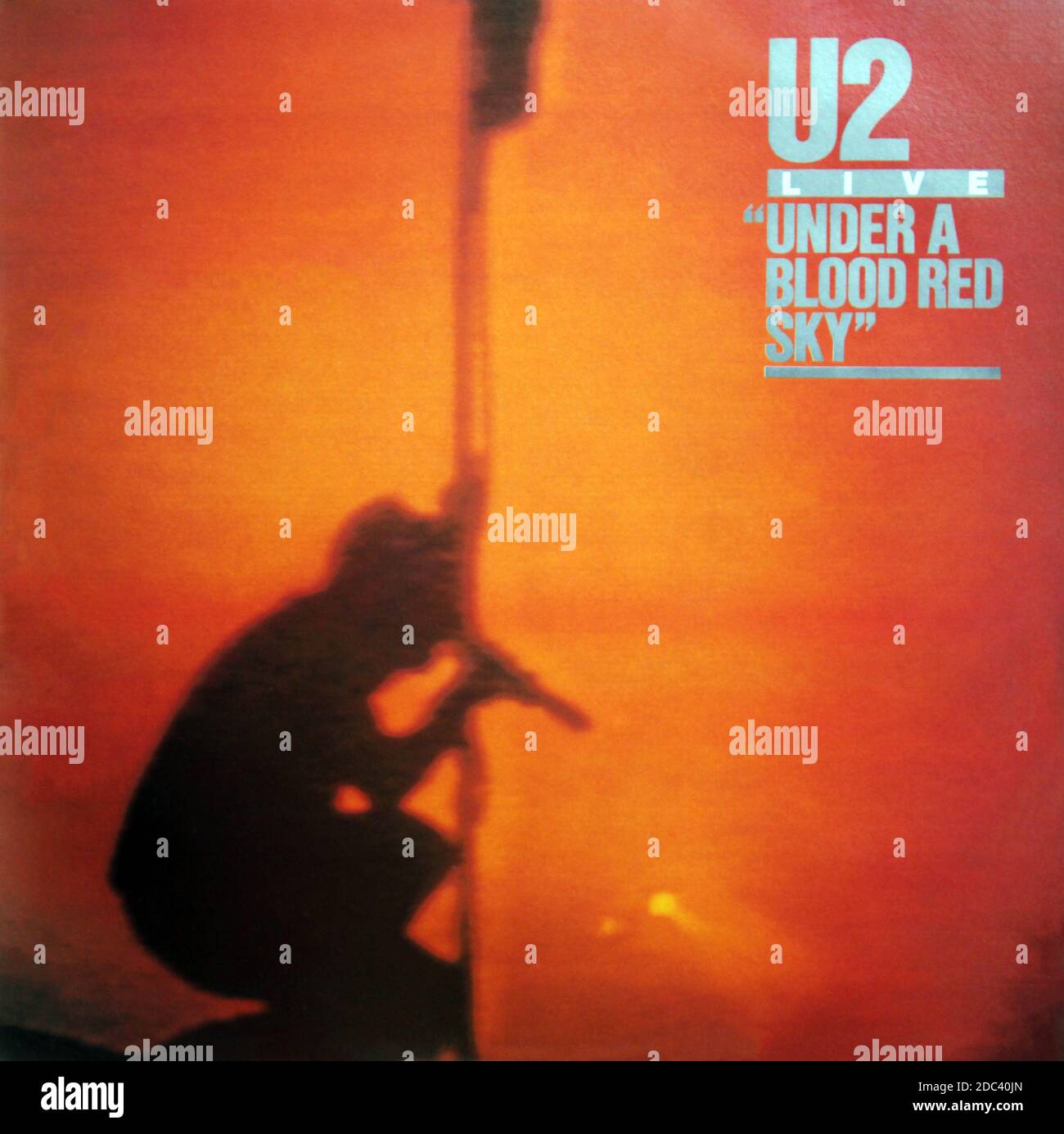 U2: LP front cover 'Under A Blood Red Sky/Live' Stock Photo