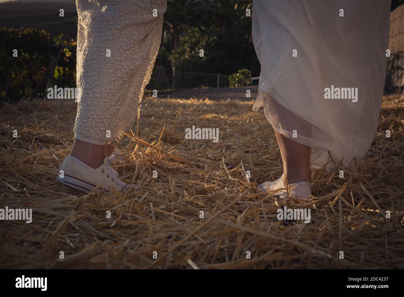 Women in white dresses hi-res stock photography and images - Alamy