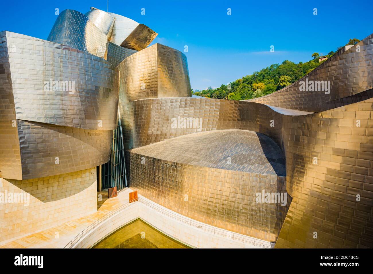Detail of the facade. The Guggenheim Museum Bilbao is a museum of modern and contemporary art