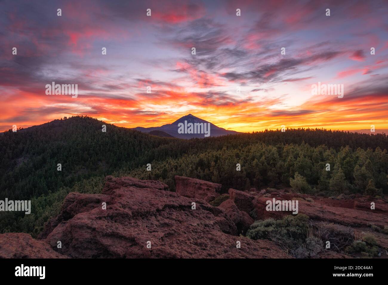 mountain landscape with clouds and sunset warm colors Stock Photo - Alamy