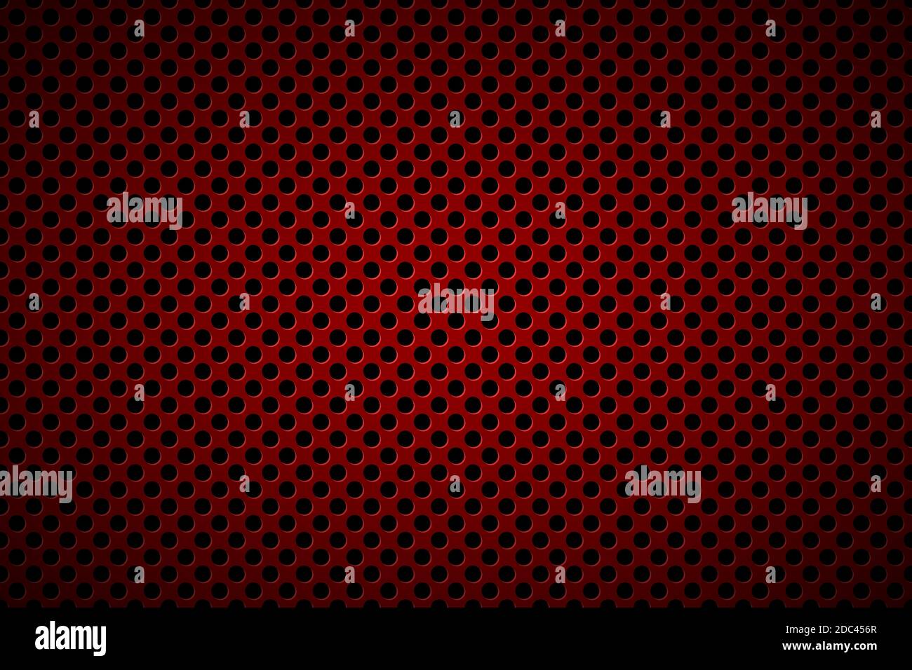 Perforated dark red metallic background. Abstract stainless steel