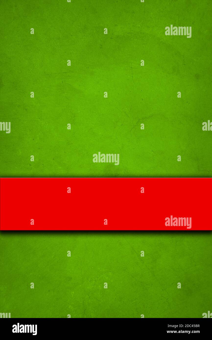 Red banner on green background Stock Photo Alamy