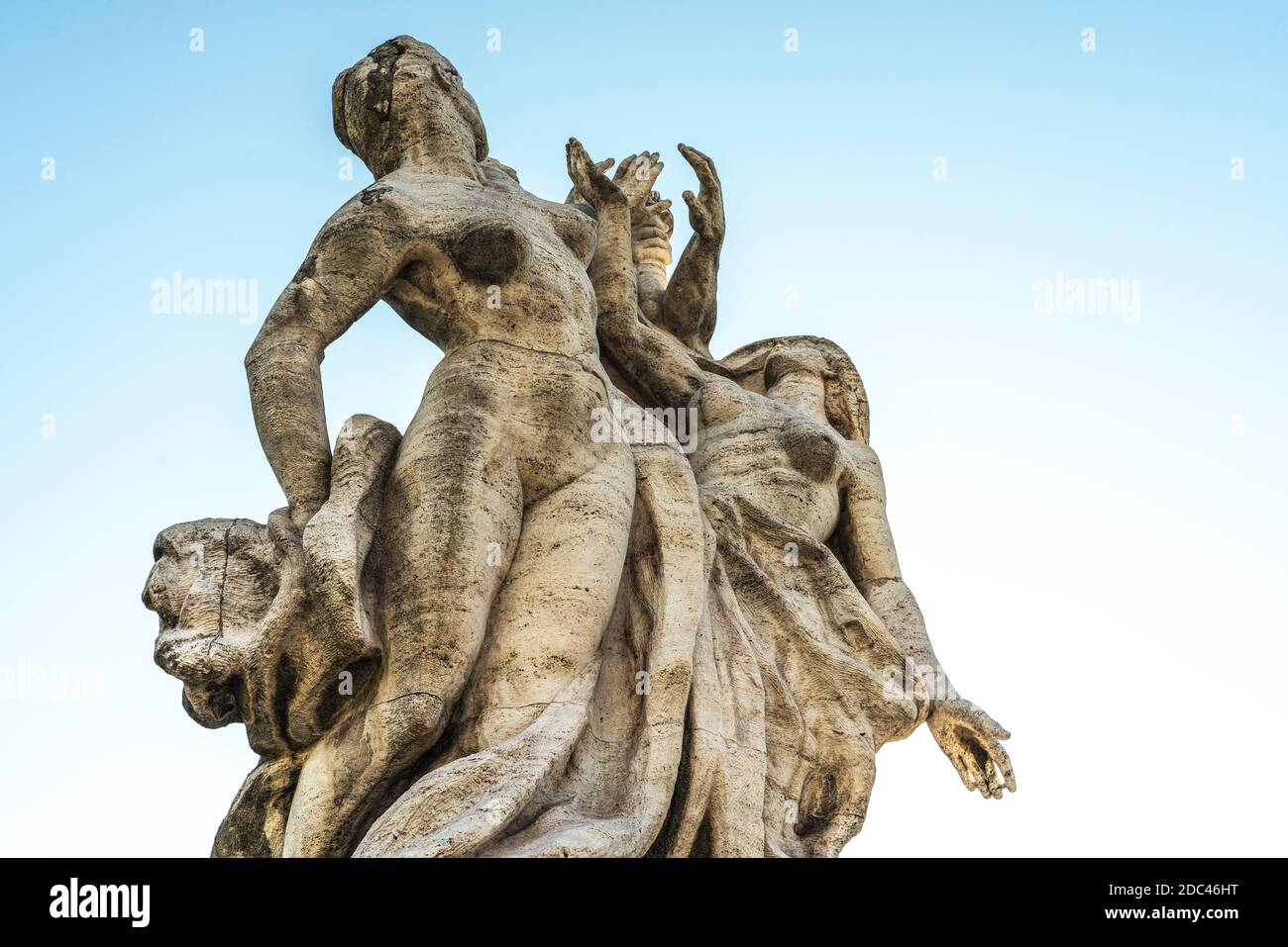 Statuary group on the Ponte Vittorio Emanuele II, Rome, Lazio, Italy, Europe Stock Photo