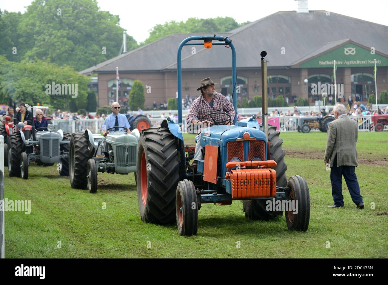 Classic tractors with Fordson Super Major leading at Staffordshire