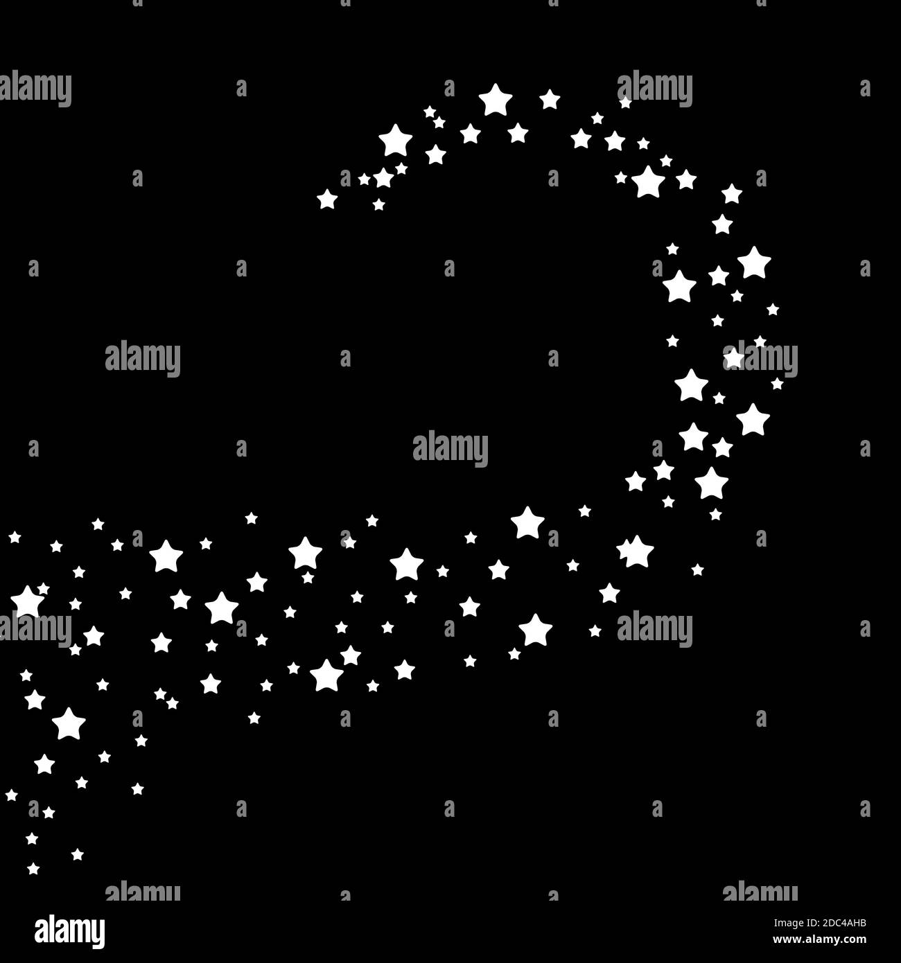 Falling star, comet line on night sky background. Illustration Stock