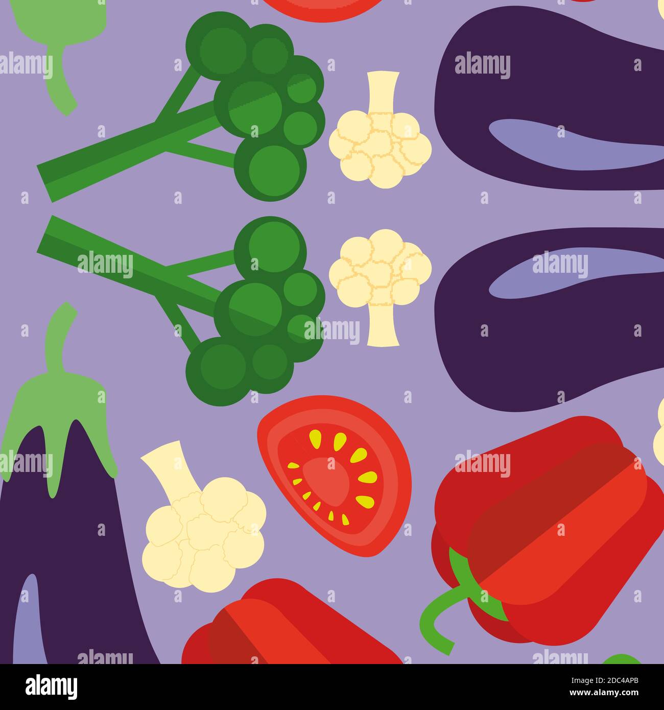 vector vegetables seamless pattern in flat style with pattern with red ...