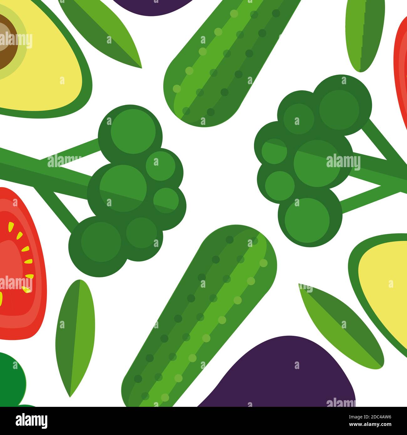 vector vegetables seamless pattern in flat style with pattern with red ...