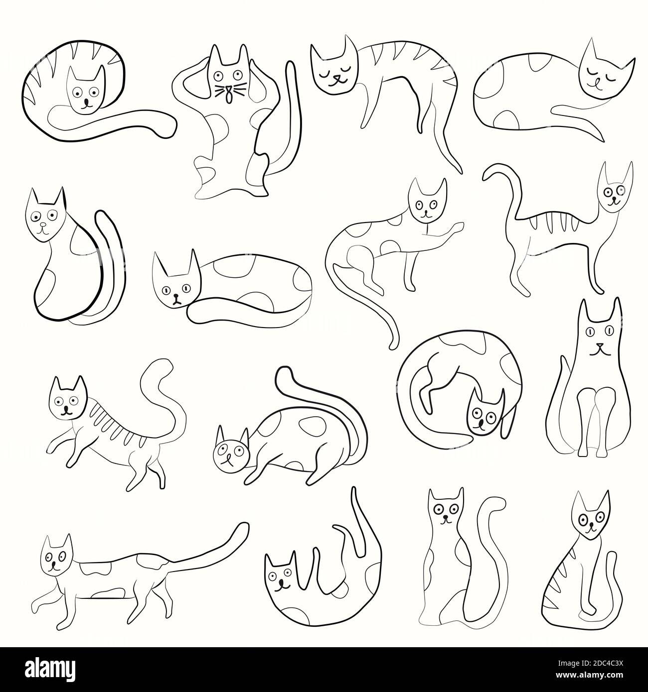 Cat emotion icon set illustration Stock Vector Images - Alamy