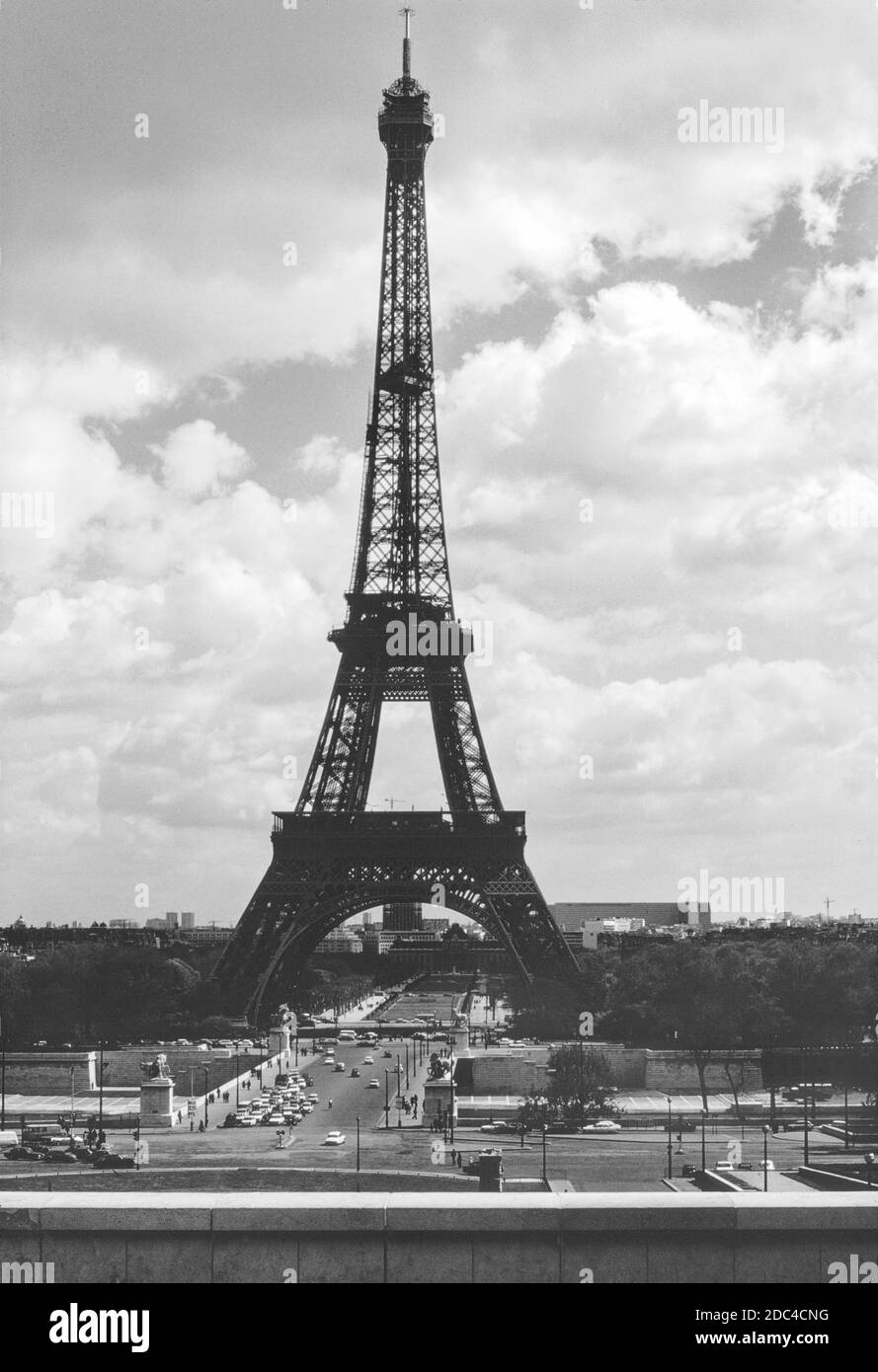 Eiffel Tower, Paris, April 1975. Archive scan from B/W film