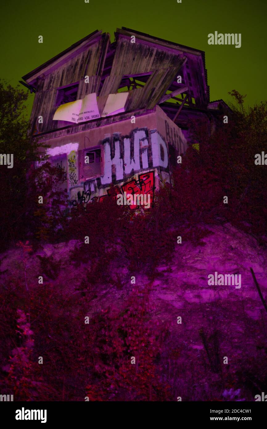 Old Quarry at Night Stock Photo Alamy