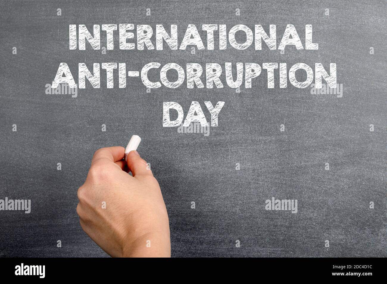 International Anti Corruption Day 9 December Woman s Hand With White 