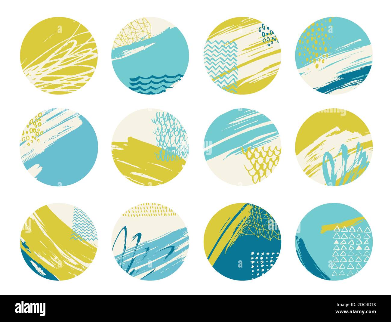 Various modern highlights and story icons for social media Stock Vector
