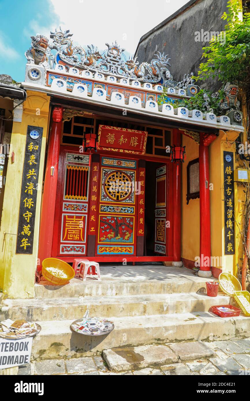 An ornate temple building, Hoi An, Vietnam, Asia Stock Photo