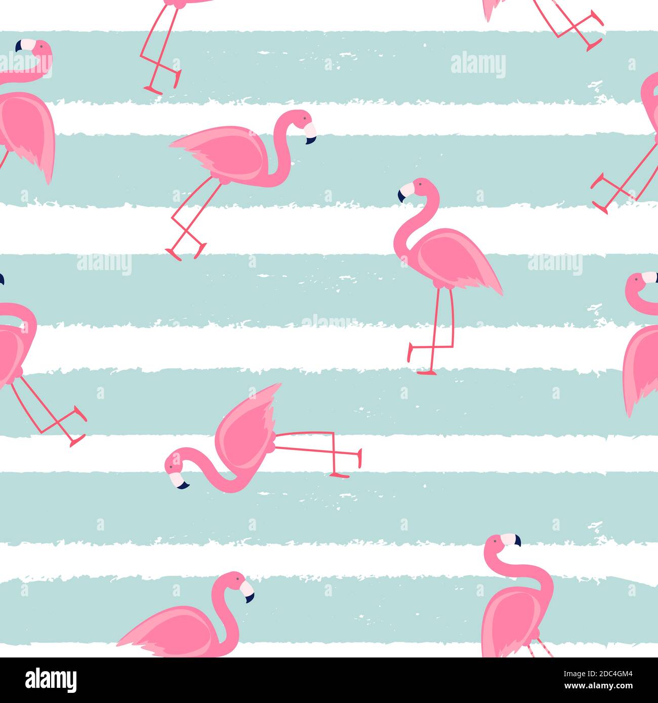 Cute Seamless Flamingo Pattern Illustration Stock Photo - Alamy