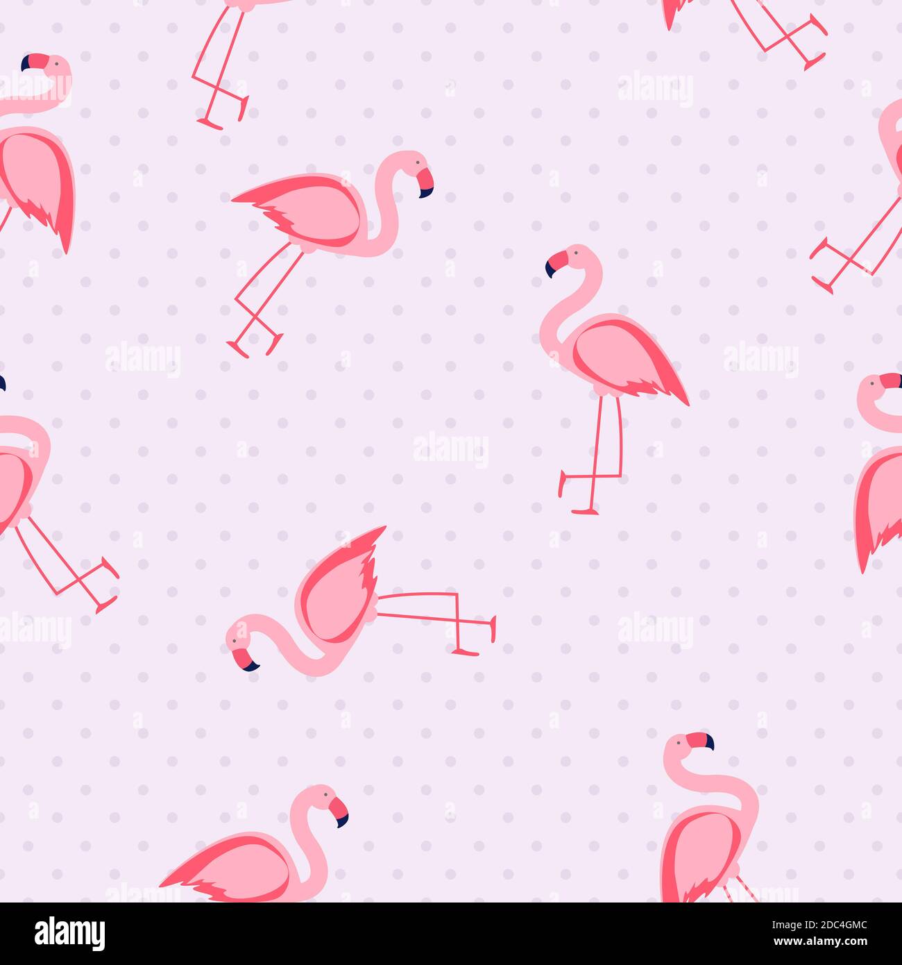 Cute Seamless Flamingo Pattern Illustration Stock Photo - Alamy