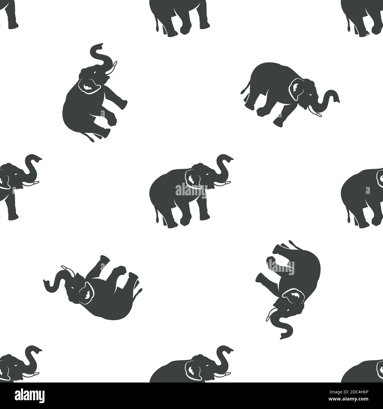 Elephant pattern design. African animals seamless background in