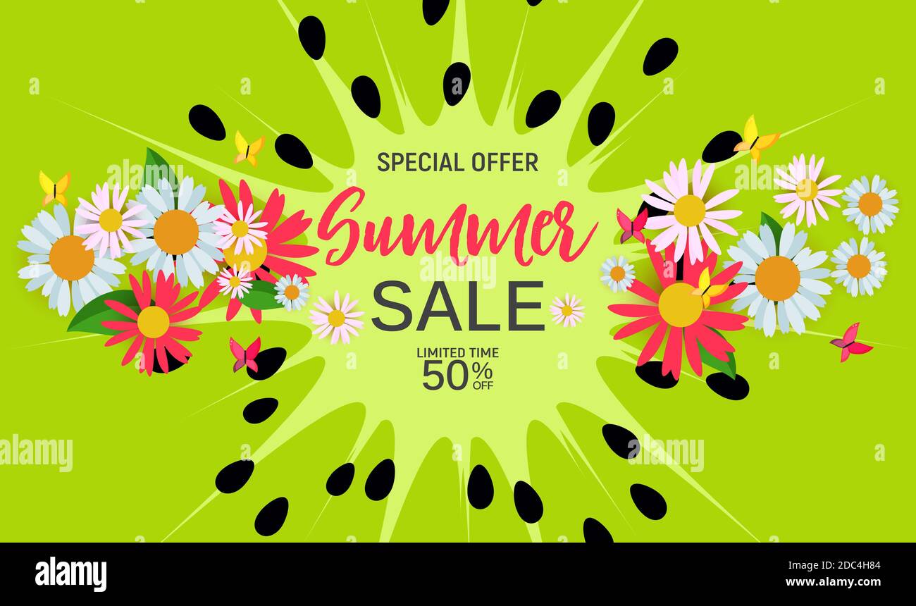 Abstract Summer Sale Background. Illustration Stock Photo - Alamy