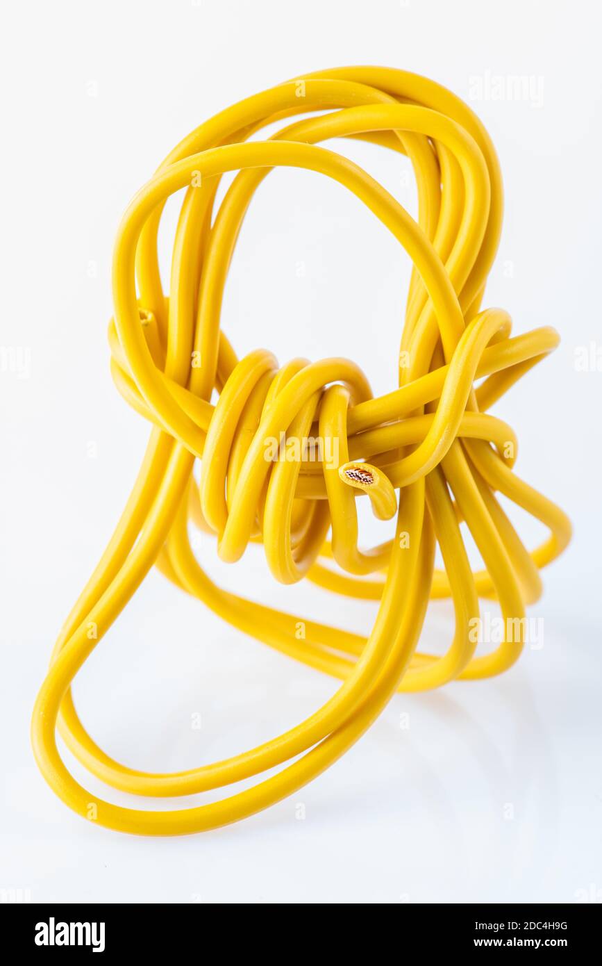 Electrical item rolled electric cable wire waste Stock Photo