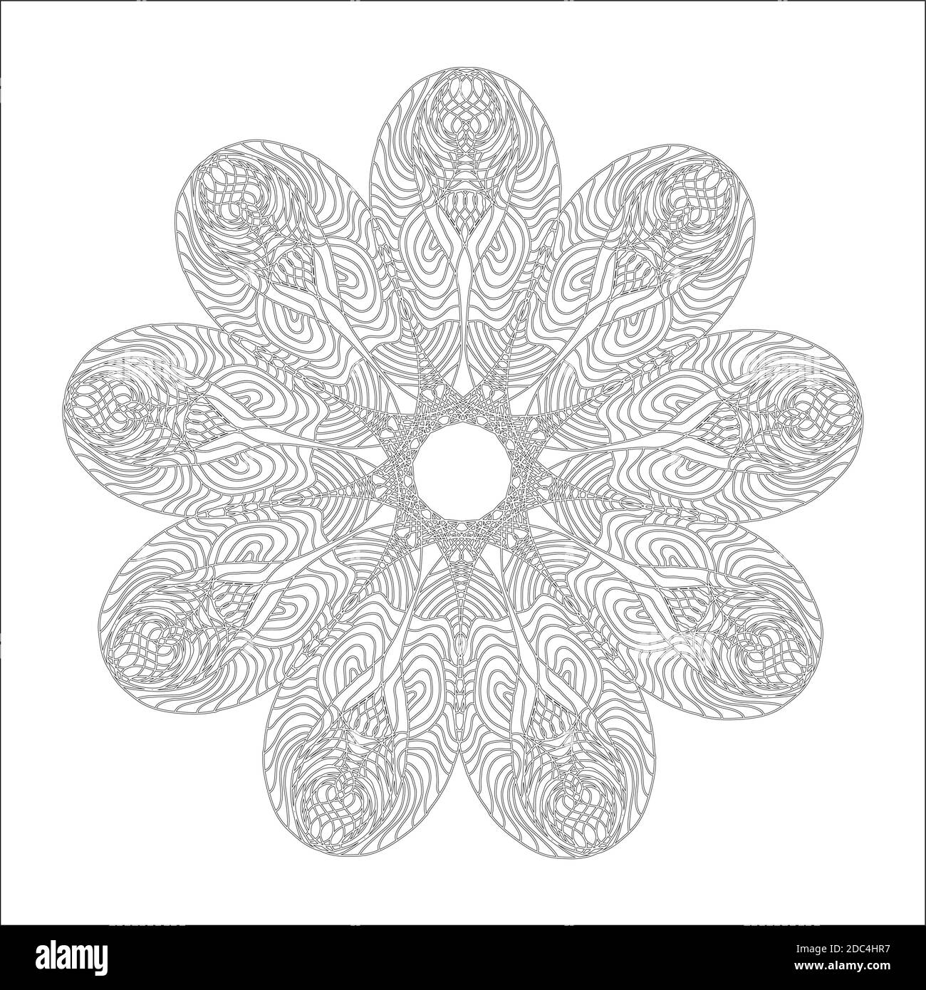 Mandala For Coloring Book Page Abstract Decorative Round Ornament 