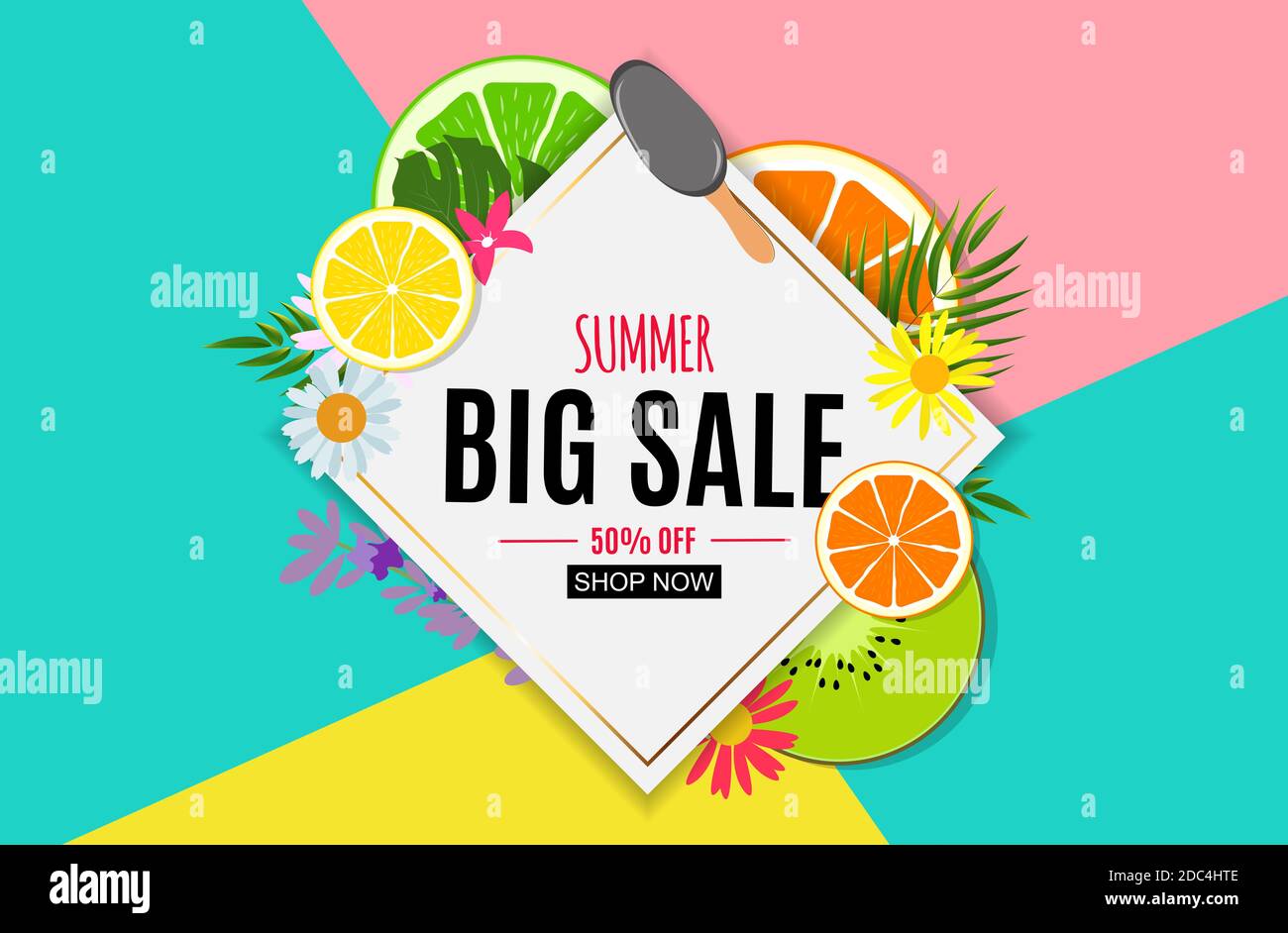 Abstract Summer Sale Background. Illustration Stock Photo - Alamy