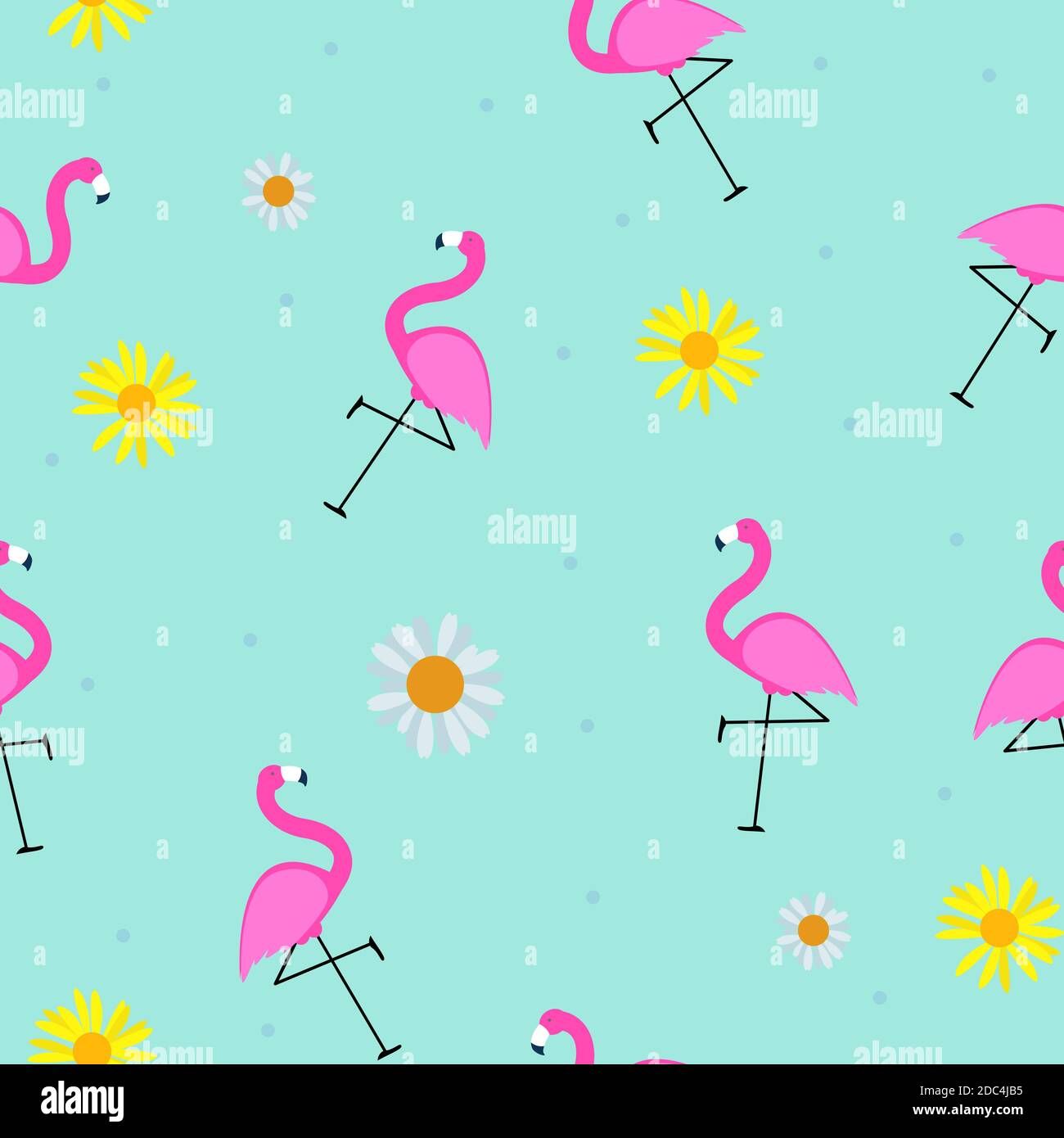 Cute Seamless Flamingo Pattern Illustration Stock Photo - Alamy