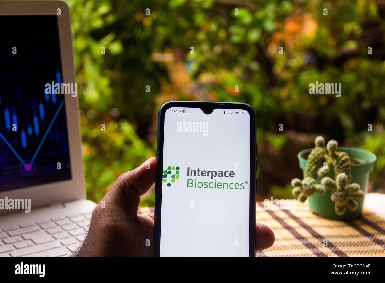 In this photo illustration the Interpace Biosciences logo seen ...