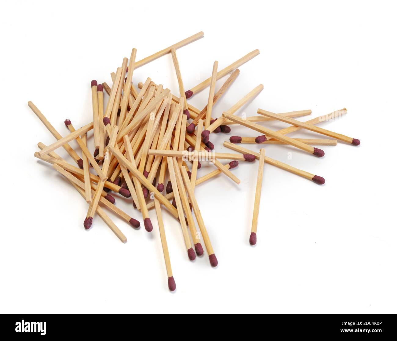 Pile of matches cut out on a white background Stock Photo