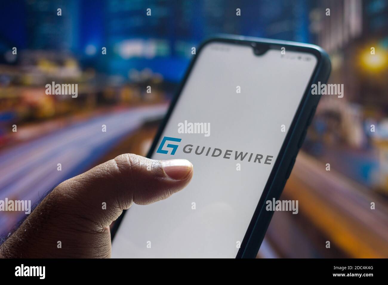 In this photo illustration the Guidewire Software logo seen displayed