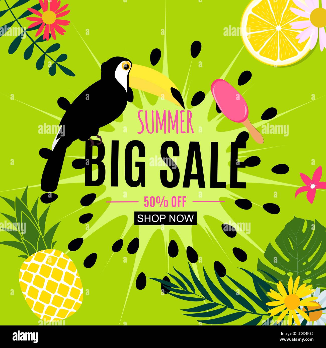Abstract Summer Sale Background. Illustration Stock Photo - Alamy