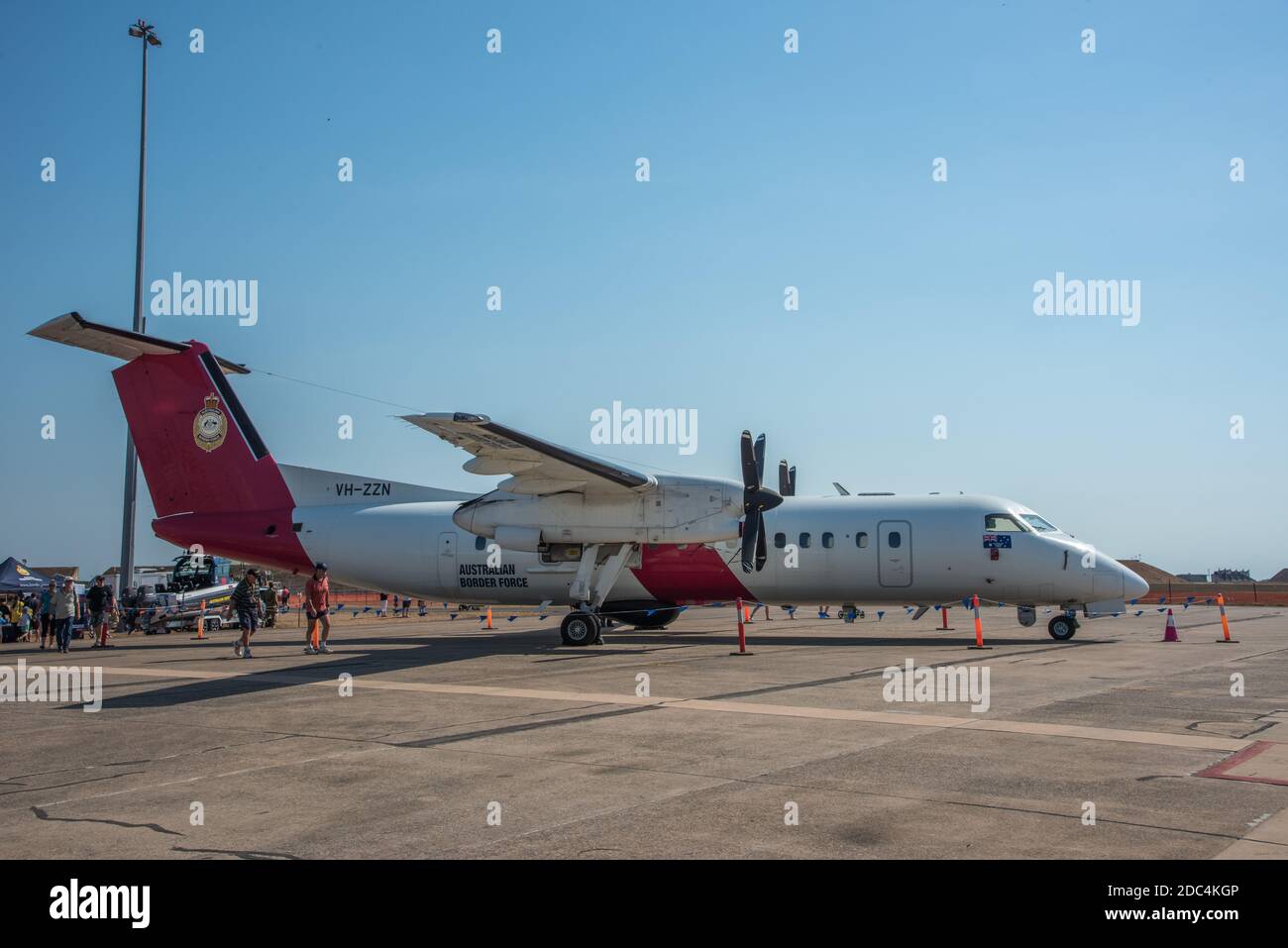 Darwin,NT,Australia-August 4,2018: Australian Border Force plane and people at the Pitch Black event demonstration in Darwin. Stock Photo