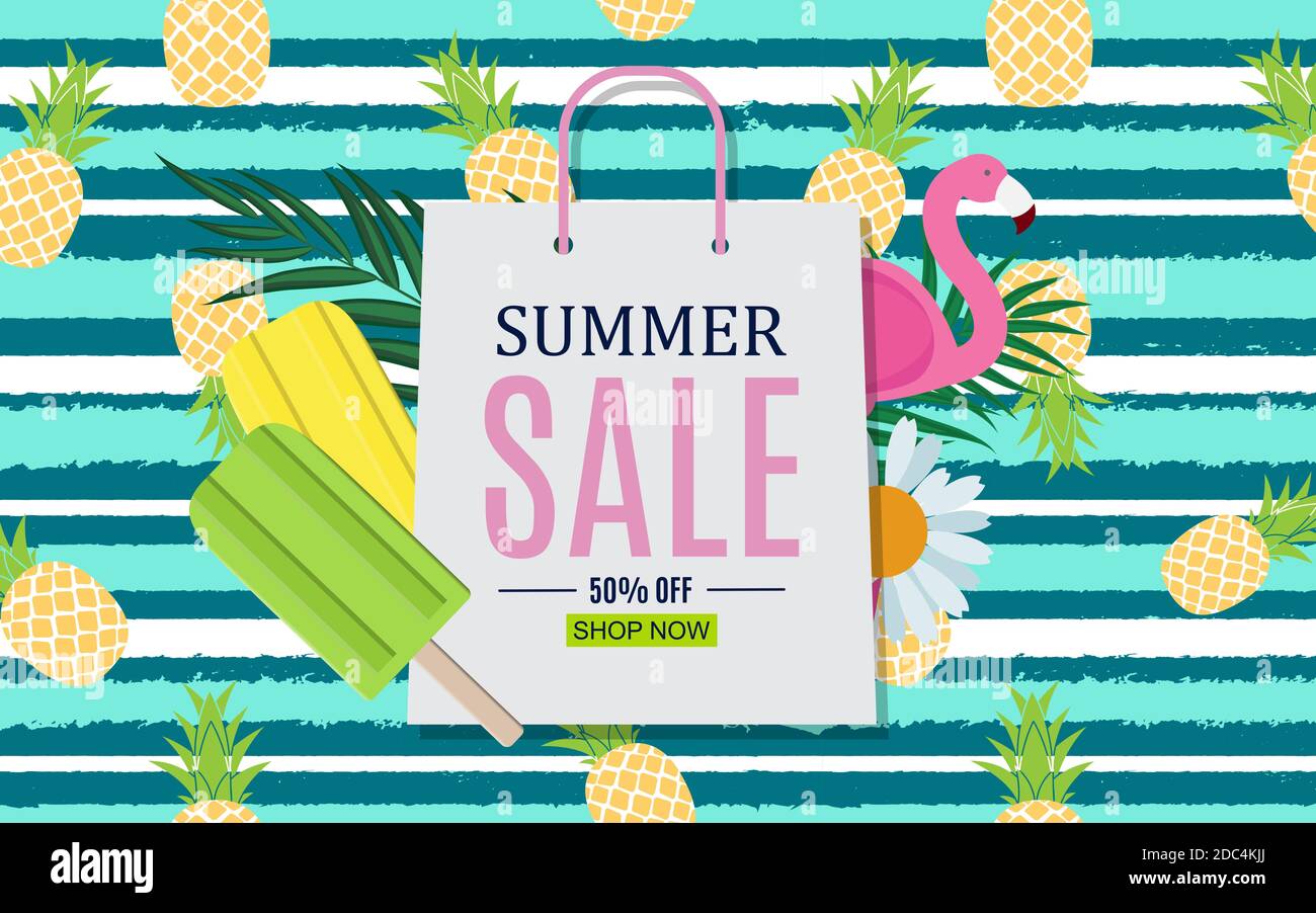 Abstract Summer Sale Background. Illustration Stock Photo - Alamy