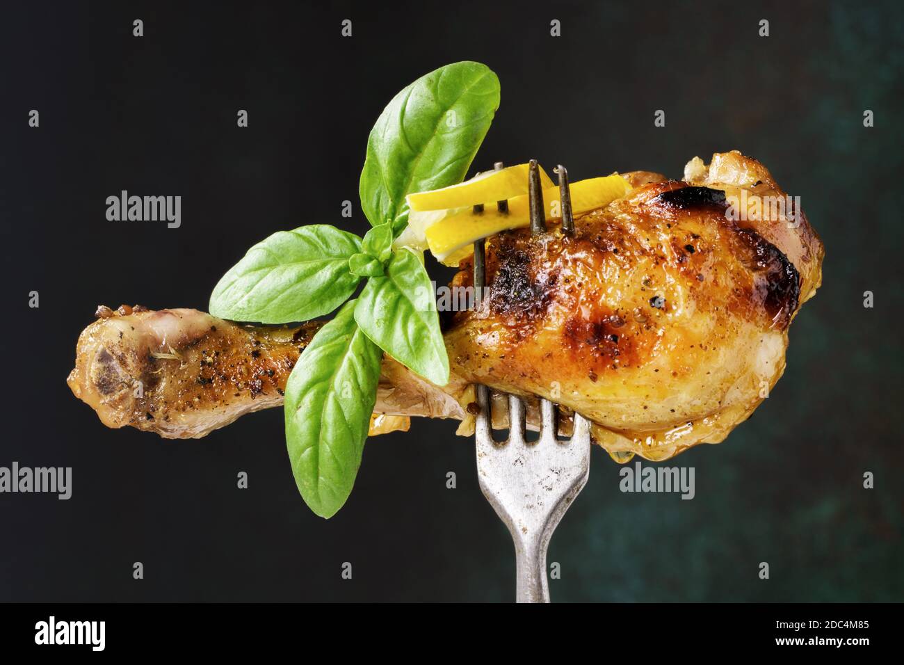 Hot and spicy chicken drumstick Stock Photo
