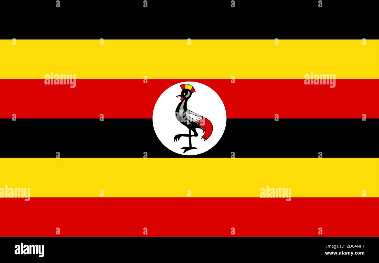 close up flag of Uganda Stock Vector