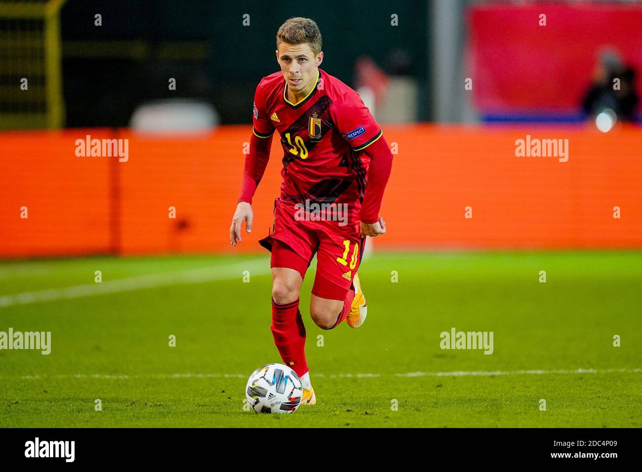Leuven Belgium November 18 Thorgan Hazard Of Belgium During The Uefa Nations League Match Between Belgium And Denmark At King Power Stadium On November 18 2020 In Leuven Belgium Photo By