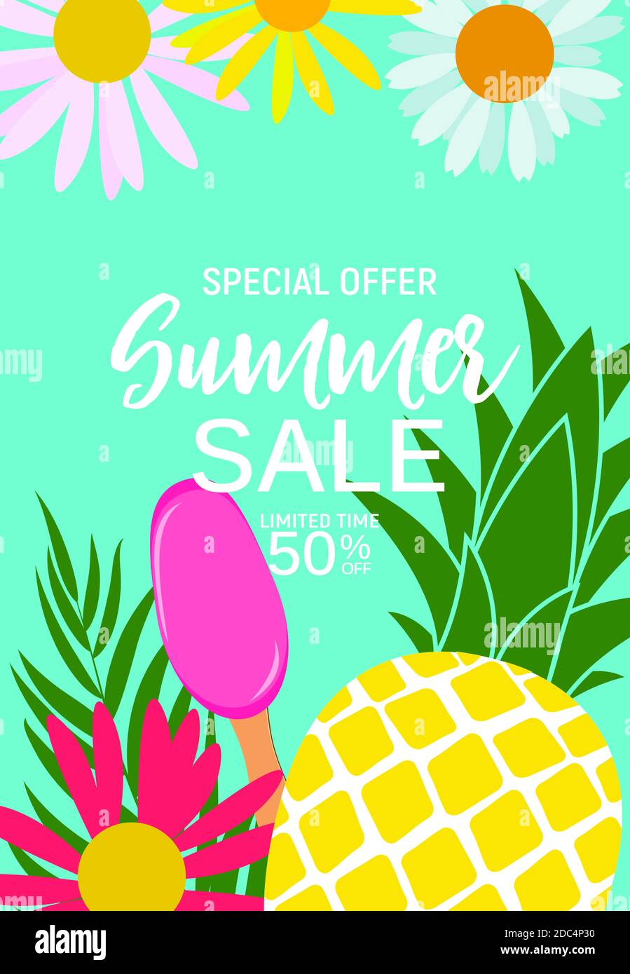 Abstract Summer Sale Background. Illustration Stock Photo - Alamy