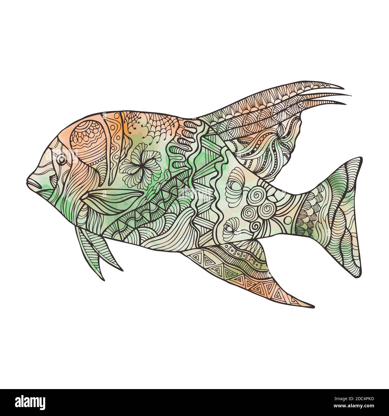 Zentangle vector vectors ocean hi-res stock photography and images - Alamy
