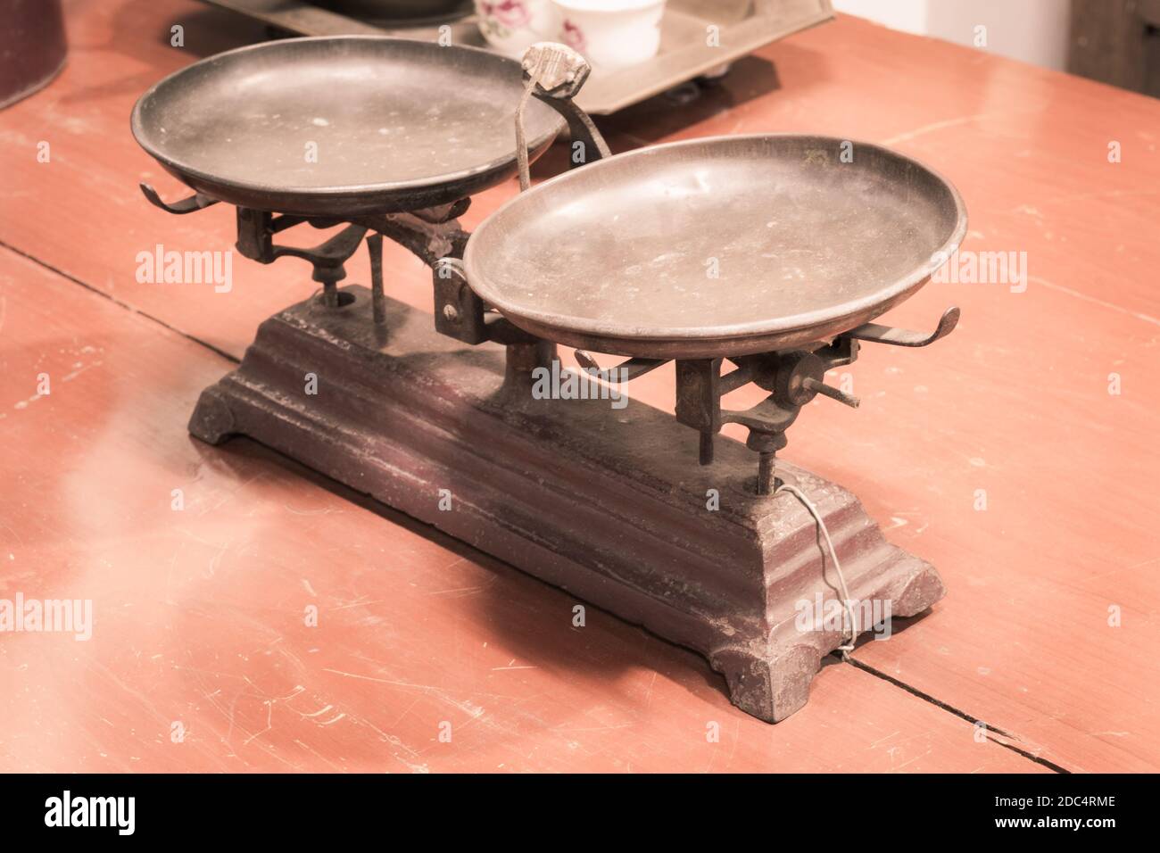 Antique wooden balance scales old hires stock photography and images