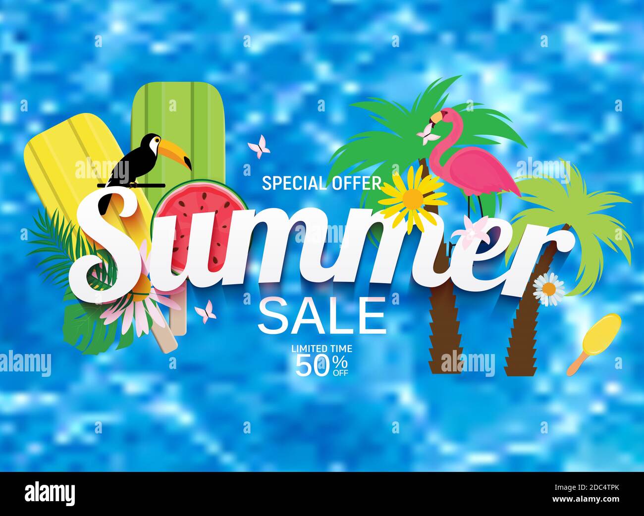 Abstract Summer Sale Background. Illustration Stock Photo - Alamy