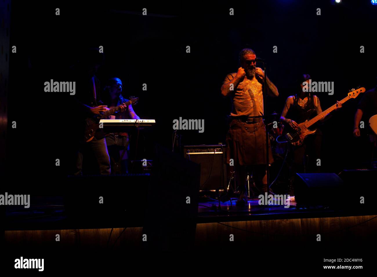 Rock group ensemble with keyboard guitarist bassist vocalist