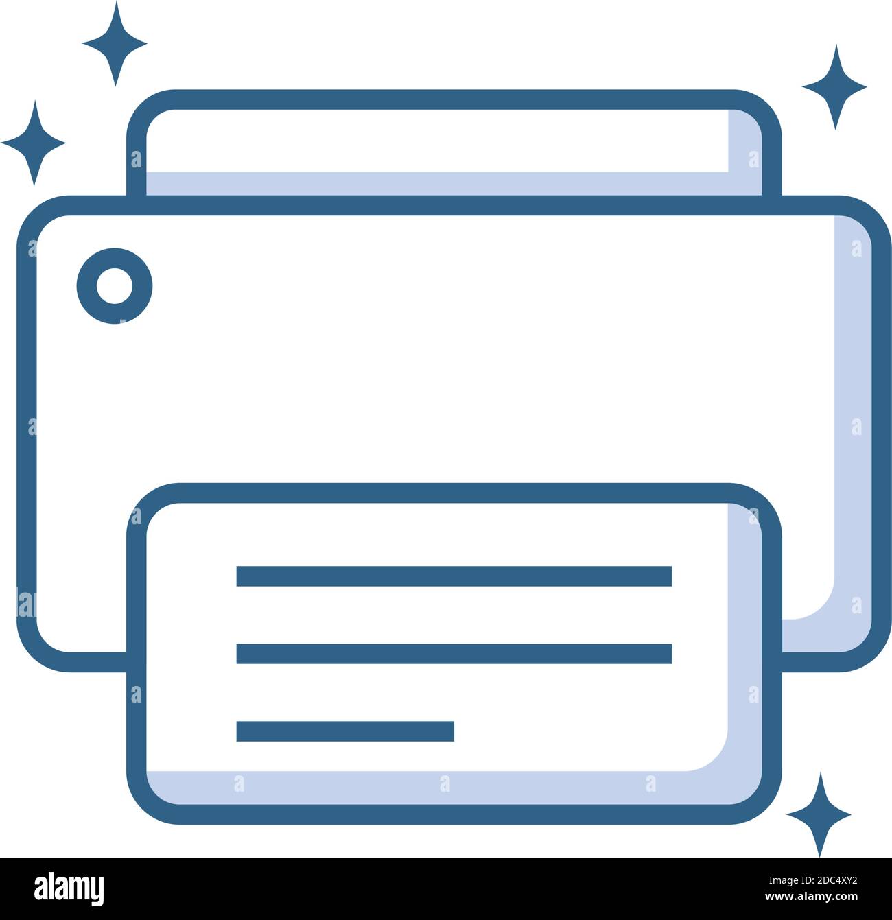 printer device technology object vector illustration line style icon ...
